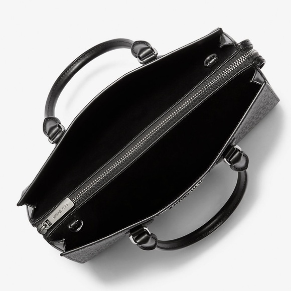 Michael Kors Sheila Medium Signature Logo and Metallic Satchel Crossbody CZ NWT - Picture 4 of 16